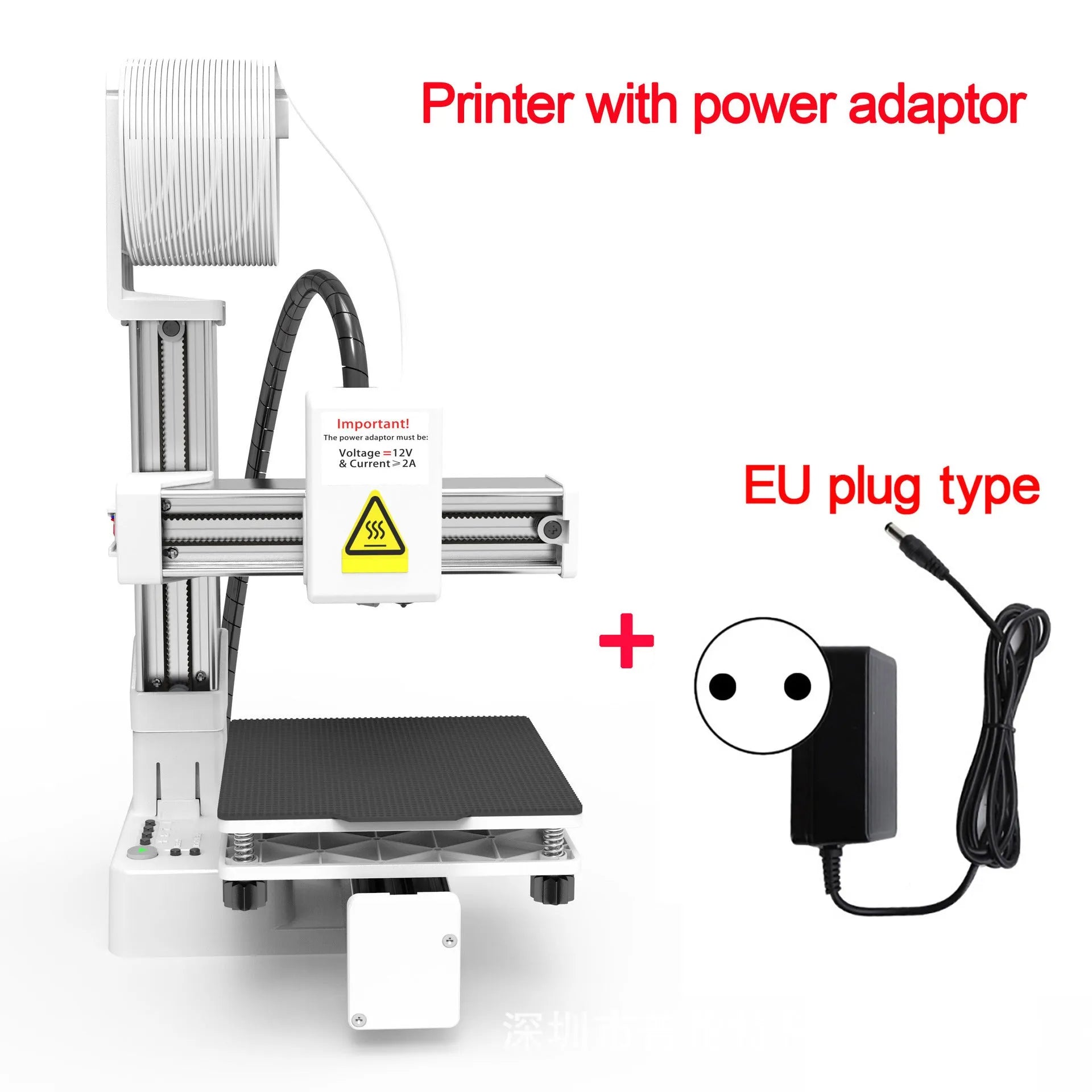 White EasyThreed K10 3D printer for entry-level TPU and PLA filament printing.