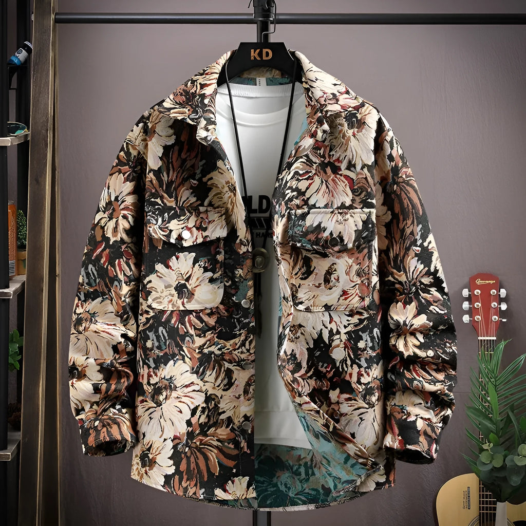 Women's casual lapel shirt coat in a blue colour variant, featuring long sleeves and a straight hem.