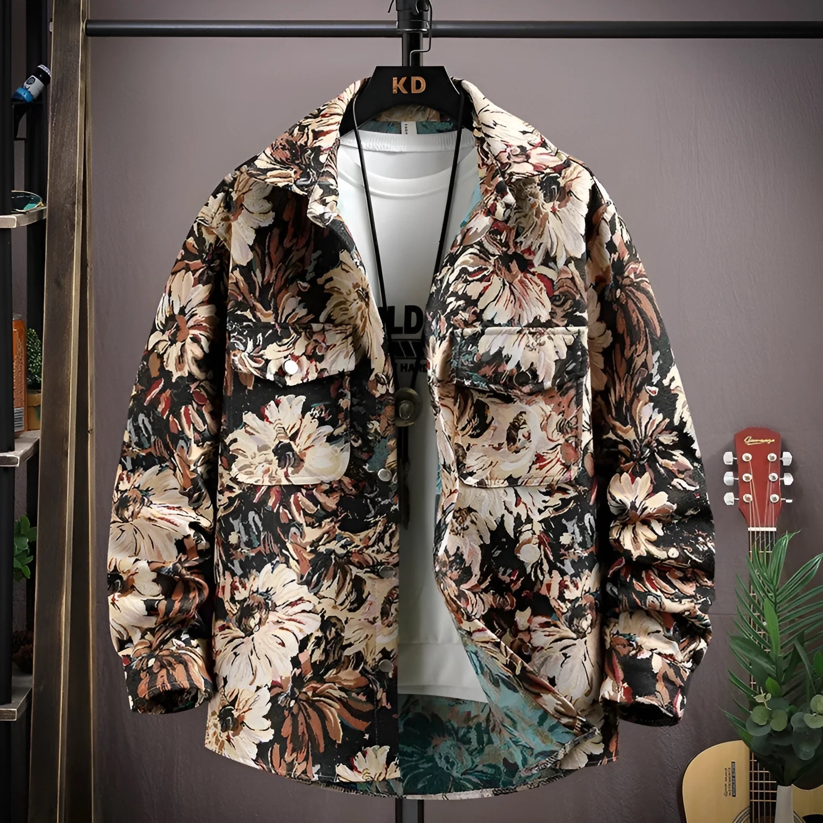 Women's casual lapel shirt coat in a blue colour variant, featuring long sleeves and a straight hem.