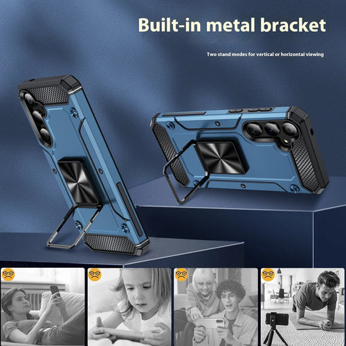 Anti drop magnetic rotating wristband phone case for Samsung A05S A15 A24 A25 A35 A55 in black
