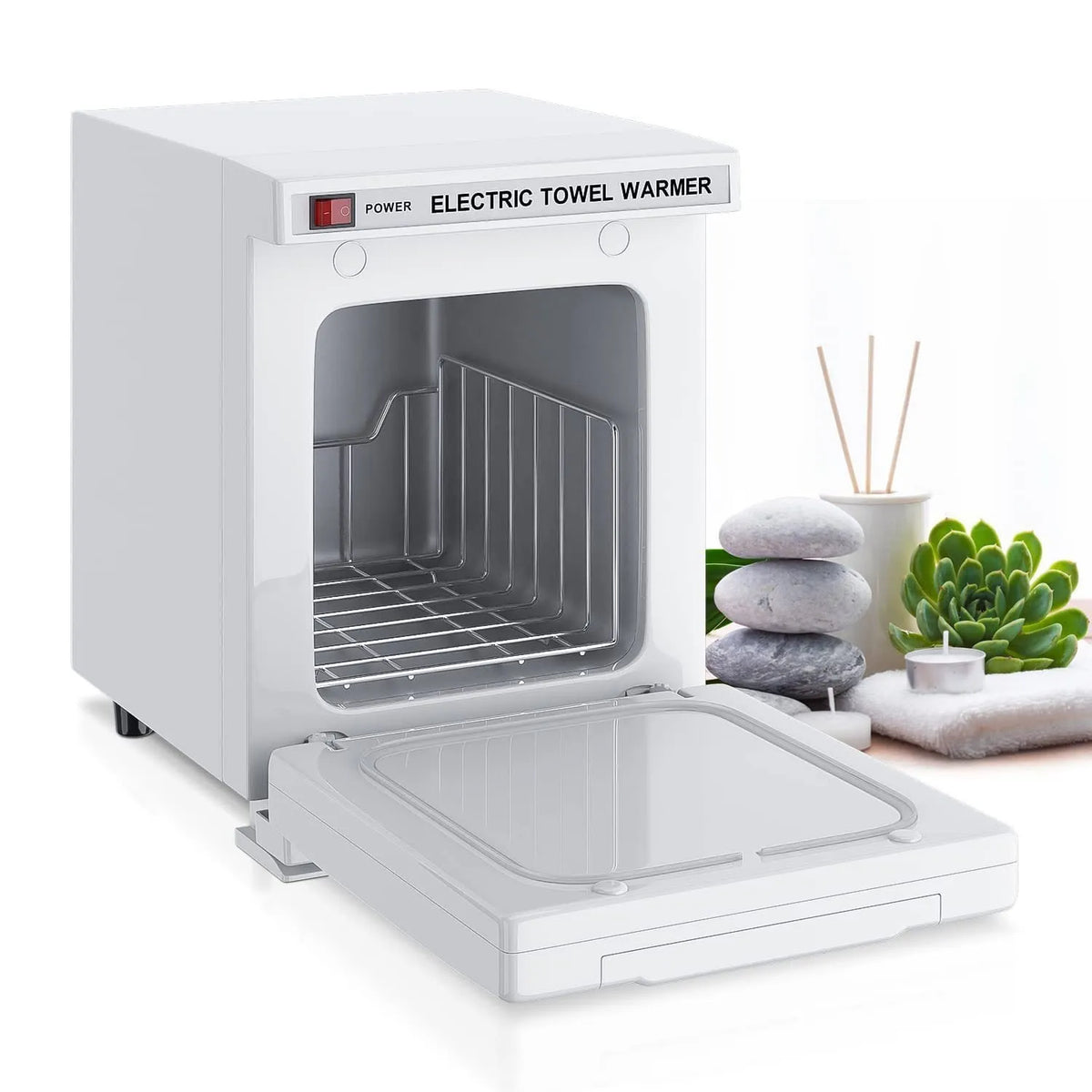 Household UV ozone disinfection cabinet with towel heating, available in black or white with EU plug option