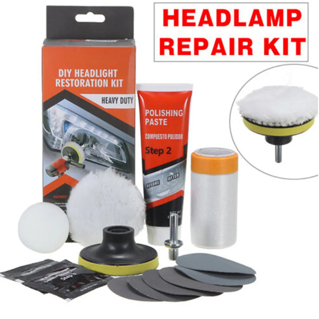 Carbon steel headlight repair tool for auto and machine maintenance, 15cm by 15cm by 5cm.