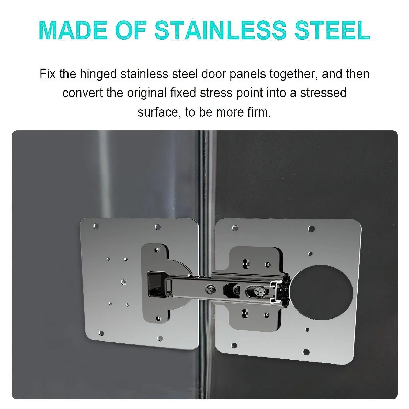 Stainless steel hinge repair installer with screws for cabinet door fixing