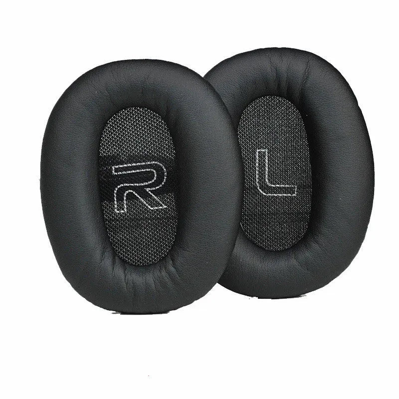 Pair of black protein skin earphone replacement cushions for Walker W820BT headphones on a white background