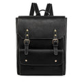 Korean retro style simple backpack in soft PU material shown in brown colour.