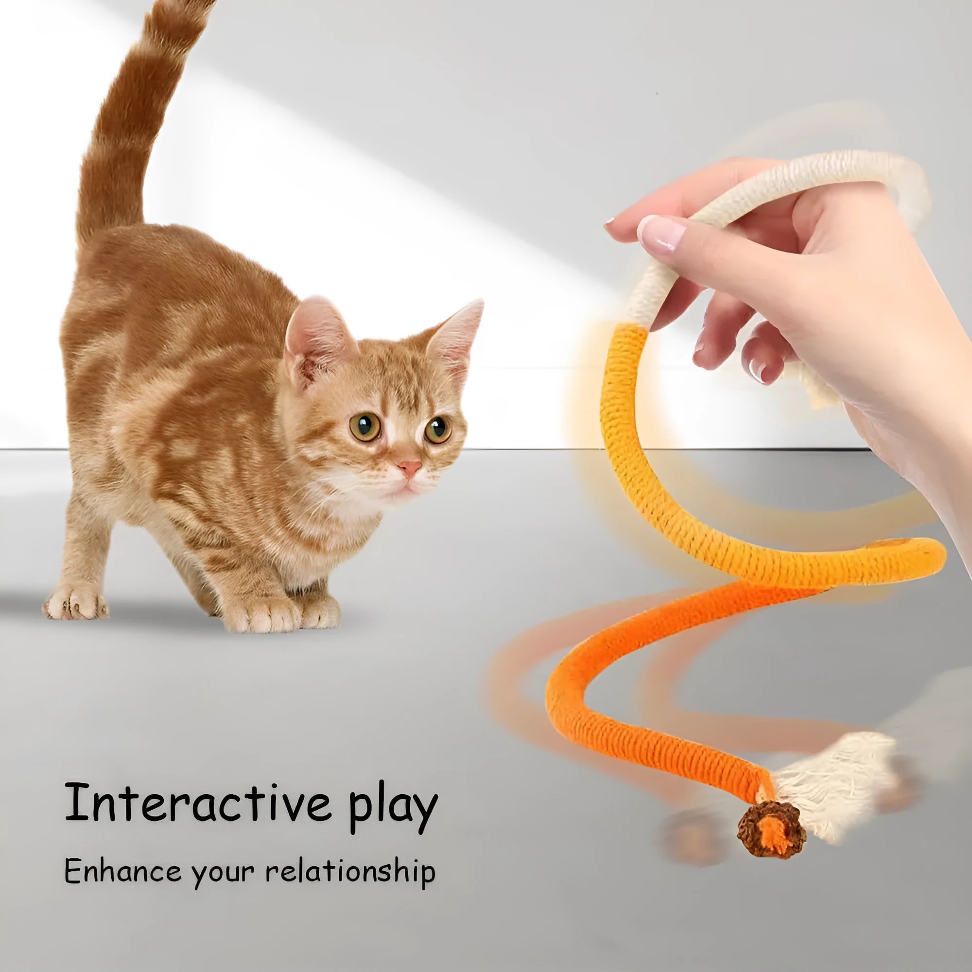 70cm cotton string bite rope cat toy in three colour options: purple, orange, and red with green