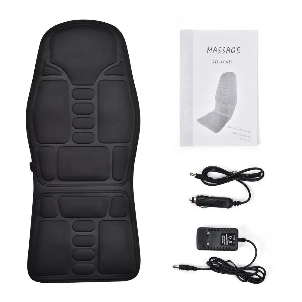 Black electric cervical vertebra car kneading instrument with wireless remote control.