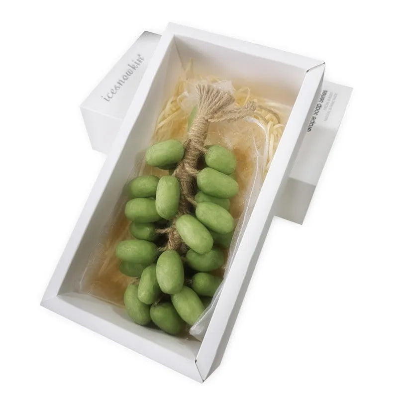 Handmade grape and litchi cleansing soap bars in 120g size with different packaging options