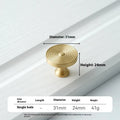 Brass knurled cabinet handle with polished brushed sealing glaze finish for wardrobes, drawers, and cupboards
