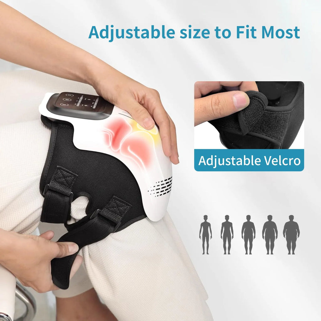 White electric knee massager with intelligent kneading and heating functions for home pain relief