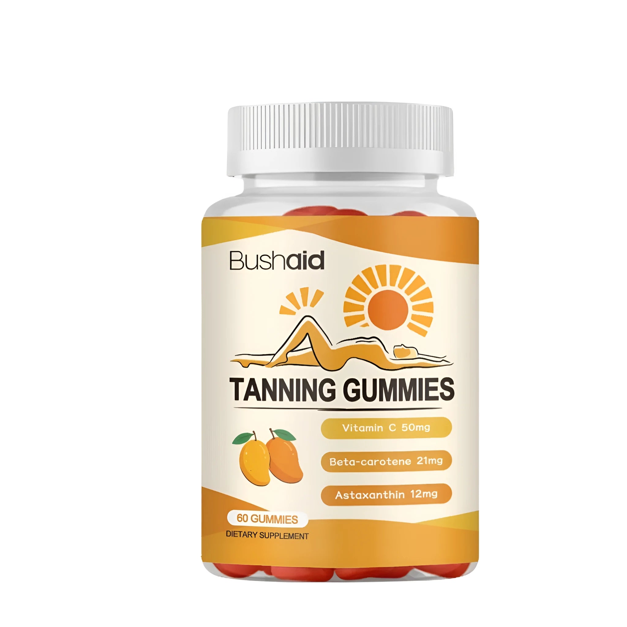 Pack of Meihei Gummies With White Caps, a 60-count soft candy dietary supplement
