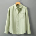 Linen long sleeve loose shirt Chinese style cardigan in solid colour with sun protection sleeves