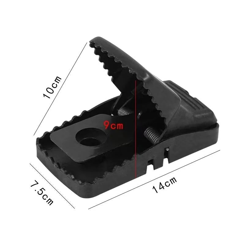 Automatic mouse cage trap with metal and plastic construction showing cage mechanism