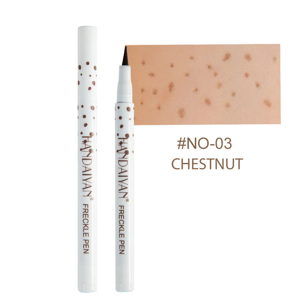 Dark brown freckle pen with precision tip for natural-looking waterproof makeup application