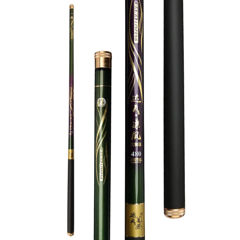 High carbon 7 section fishing rod, 81 g, 78 mm shrunken length, super hard 6H19 tune stream rod.
