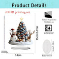 Acrylic flat standing ornament with European-style printed design for Christmas and holidays