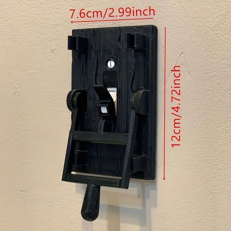 Retro-style decorative wall light switch plate with mechanical switch in PLA material.