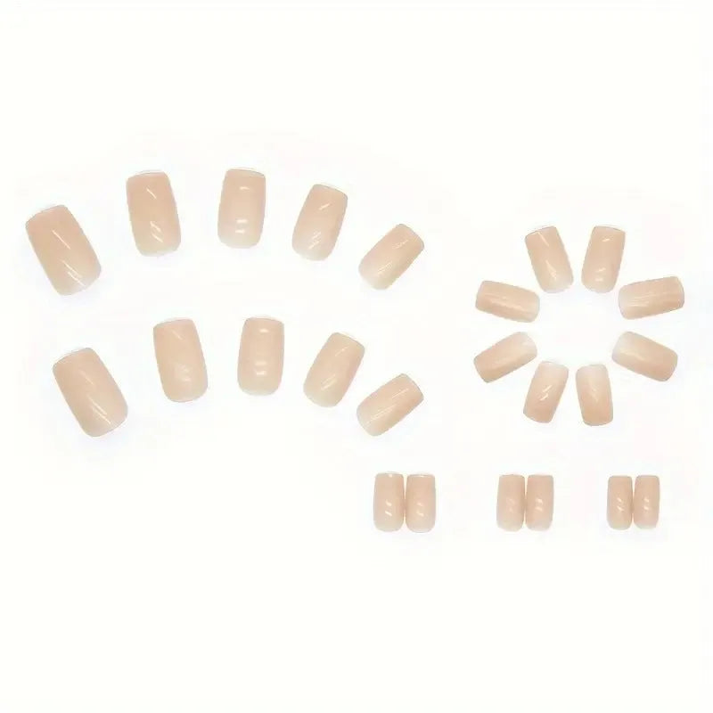 Plastic nail art set in solid colour MY119 for women, showing complete decorative components for a cute manicure style.