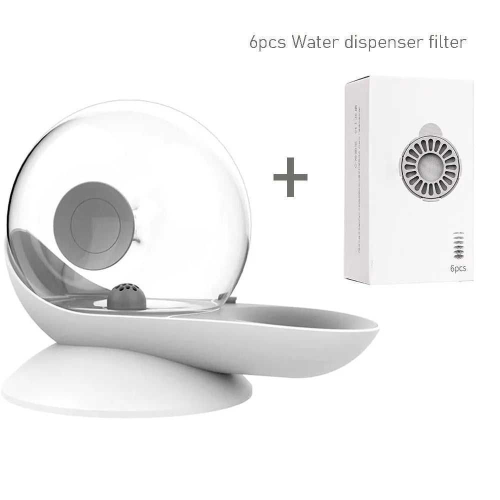 Automatic drinking fountain 2.8L snail design in grey, pink, or blue for cats and dogs
