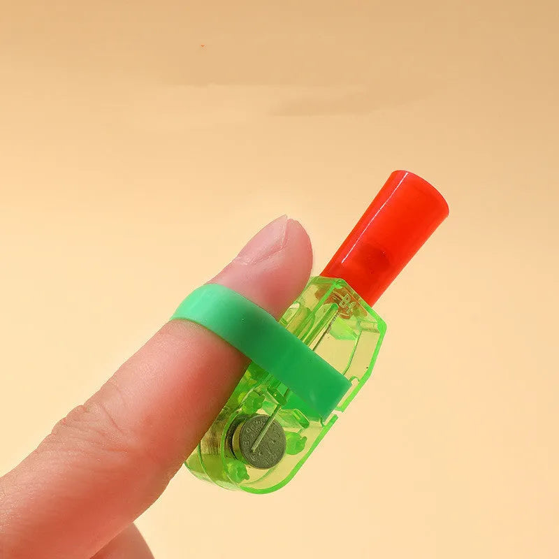 Cartoon finger projection lamp luminous toy in mixed hair colour, plastic finger light for kids aged 7-14, 10pcs pack