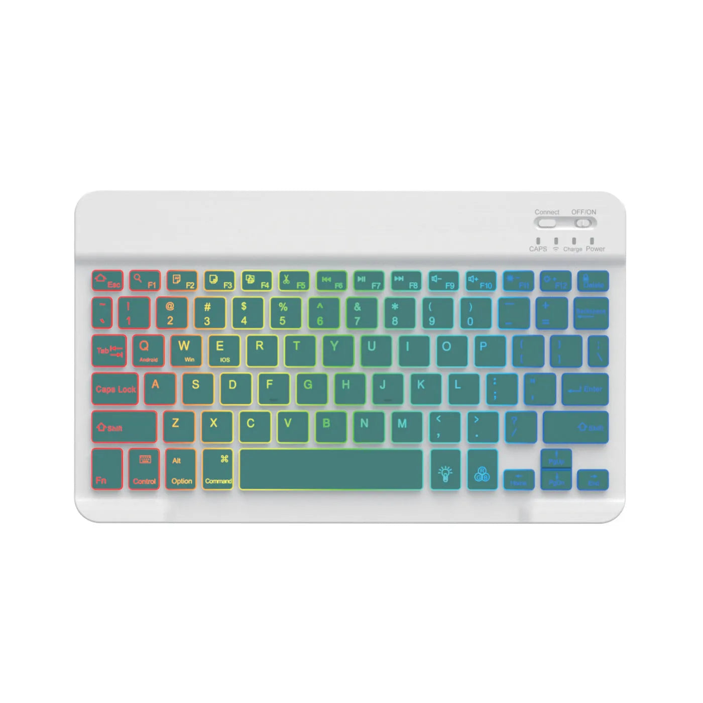 10-inch Bluetooth keyboard with colourful RGB backlighting for tablet typing