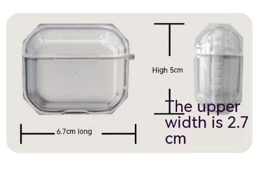 Transparent TPU silicone drop-resistant protective cover for Apple AirPods 3rd generation case in black, 6.7x2.7x5cm