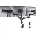 Black three-arm gas spring monitor mounting arm for 13-27 inch screens with aluminium alloy construction