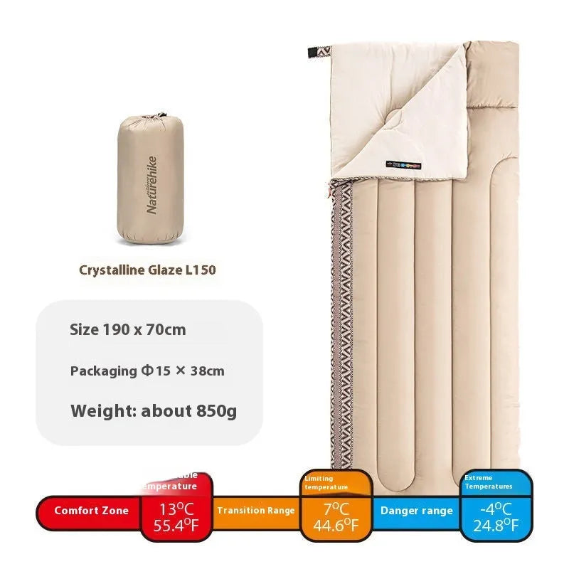 Four seasons portable camping sleeping bag for adults in choice of three colours.