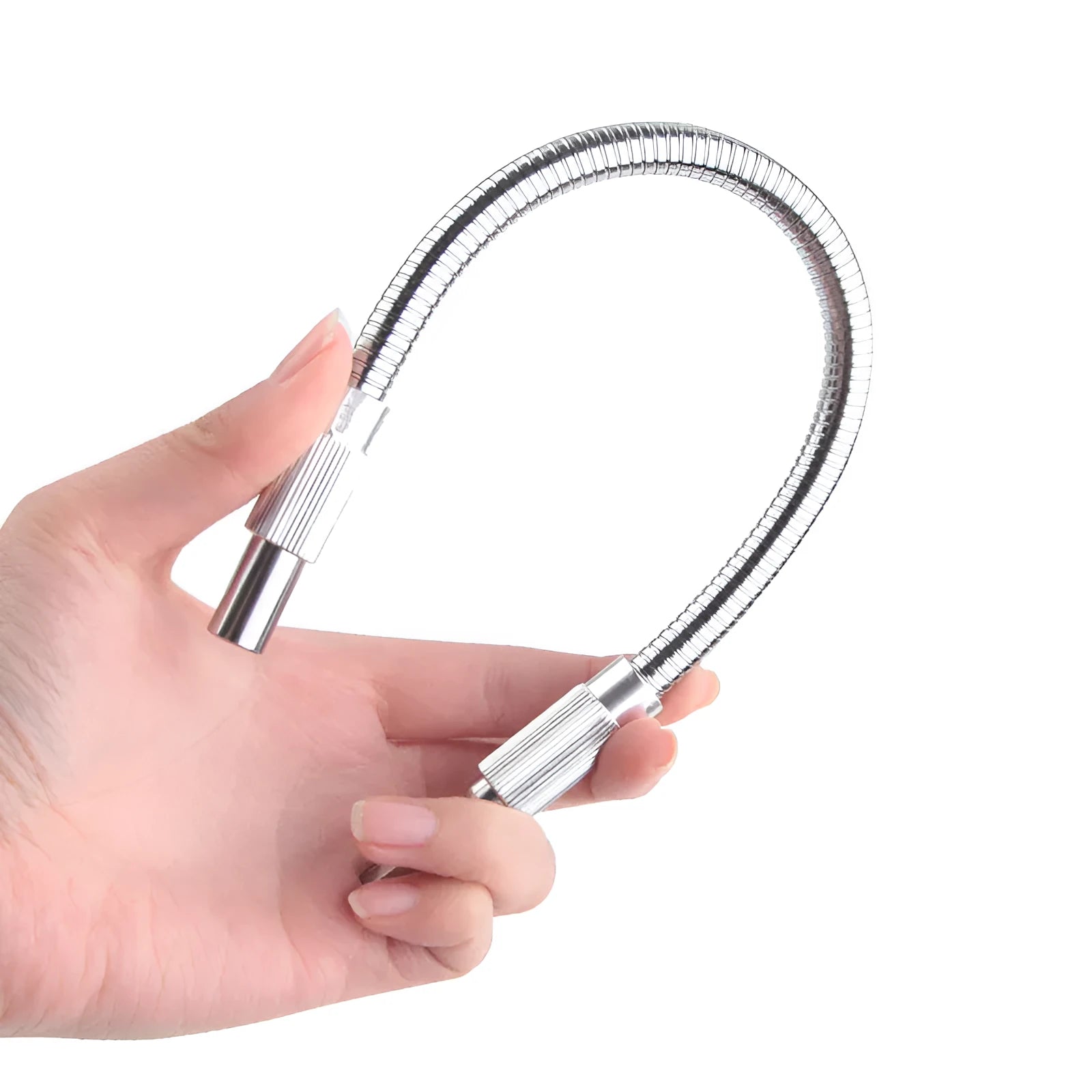 Silver metal flexible shaft with 6.35mm shank for cordless drill extension