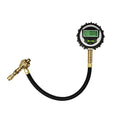 Off-road vehicle tyre pressure gauge with mechanical rapid deflation function in metal body rubber shell