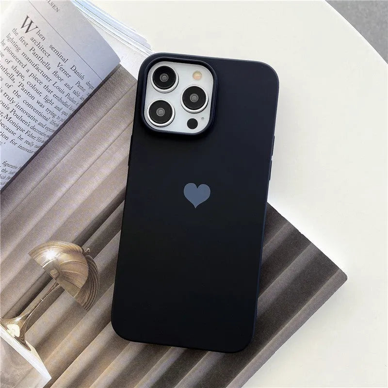 Little Love full inclusive frosted TPU phone case in Antique White for iPhone 14 with love-themed design