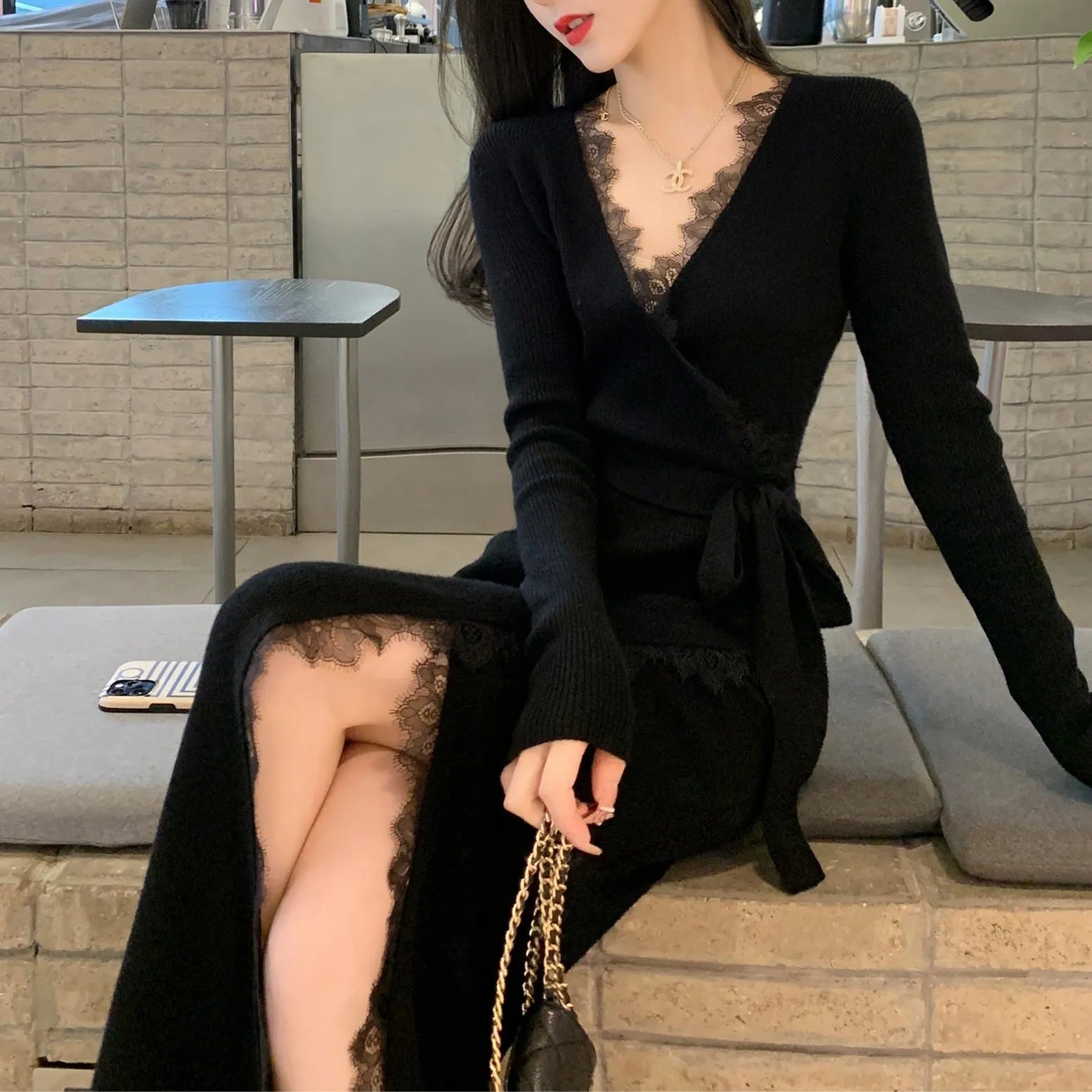 Black women's slim fit Princess dress style skirt on a hanger