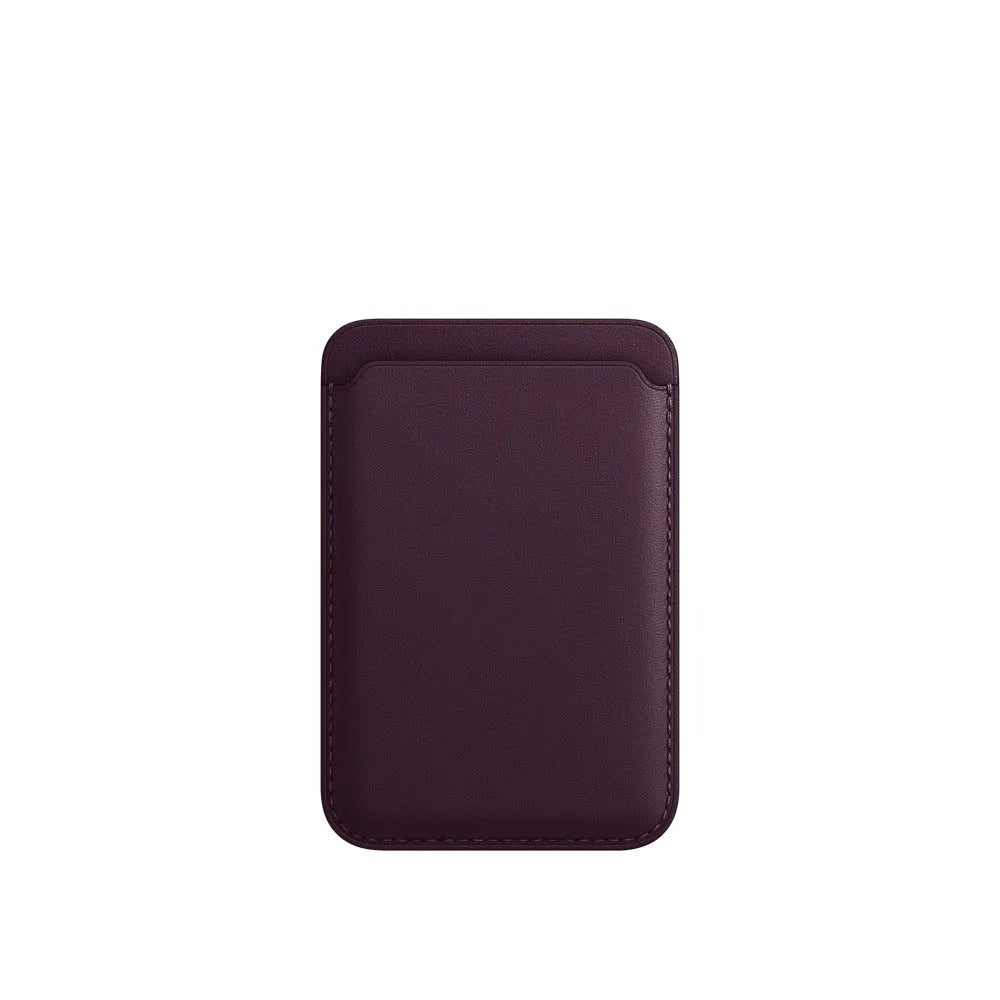Black PU iPhone case with a magnetic card holder wallet back, MagSafe compatible