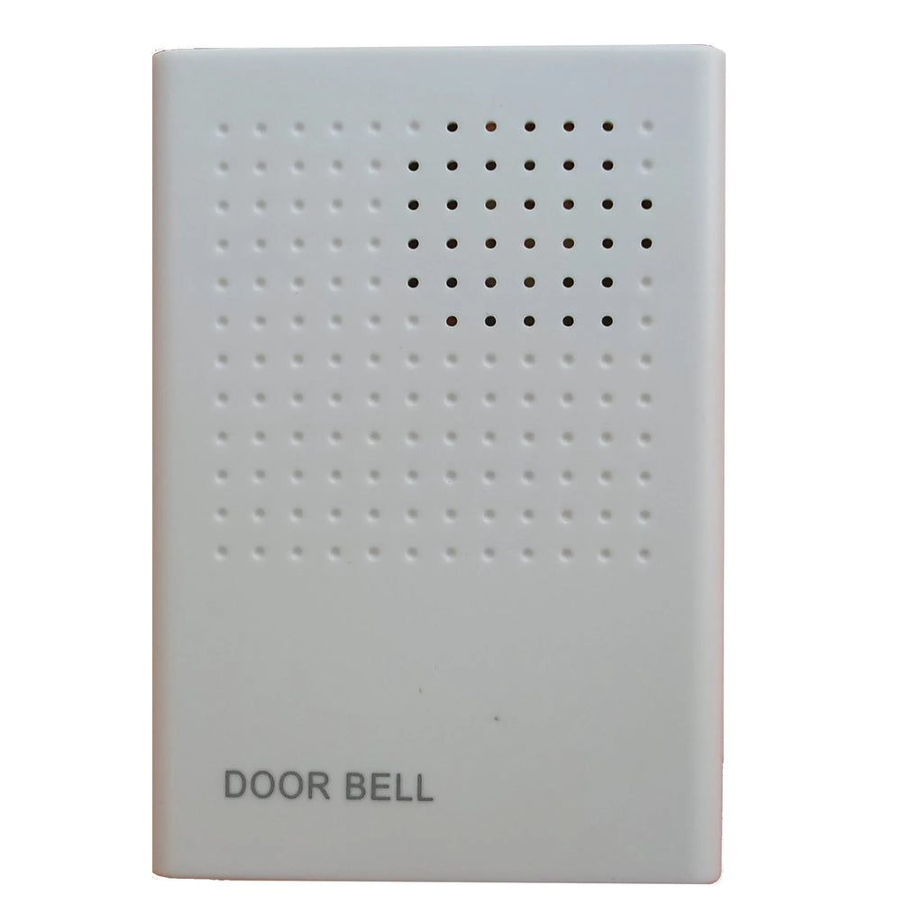 White wired battery-mounted dingdong doorbell with compact 87mm size
