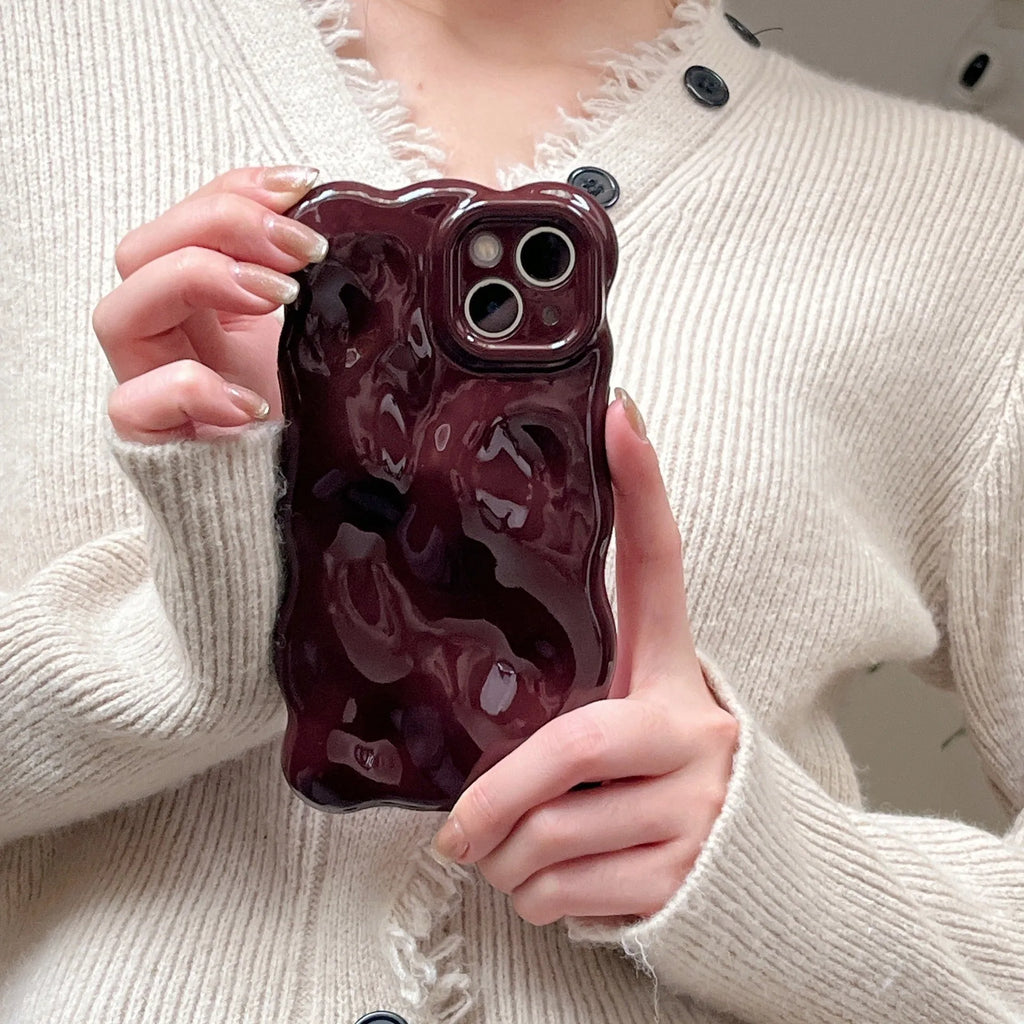 Ankela wine red TPU phone case for iPhone 17 Pro Max, all-inclusive anti-fall anti-fingerprint cover