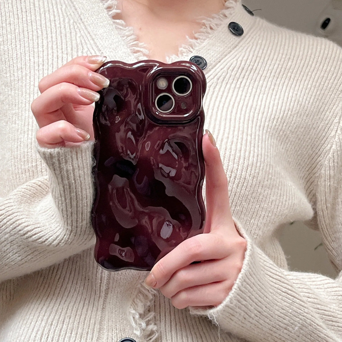 Ankela wine red TPU phone case for iPhone 17 Pro Max, all-inclusive anti-fall anti-fingerprint cover