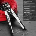 Fully automatic wire stripping pliers tool with a metal body on a white background.