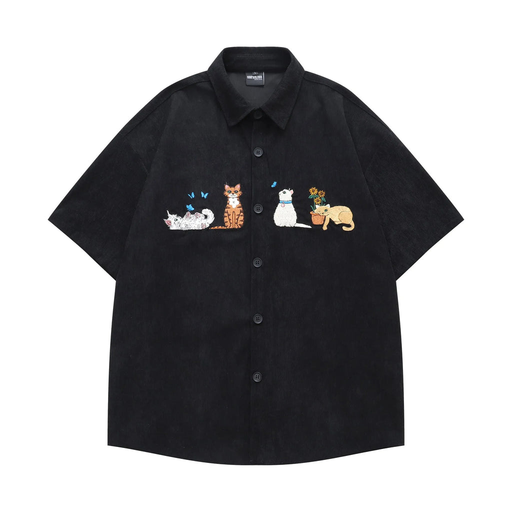 Fashion brand loose couple cardigan in apricot with cartoon embroidery, polyester fibre, Asian sizing M L XL