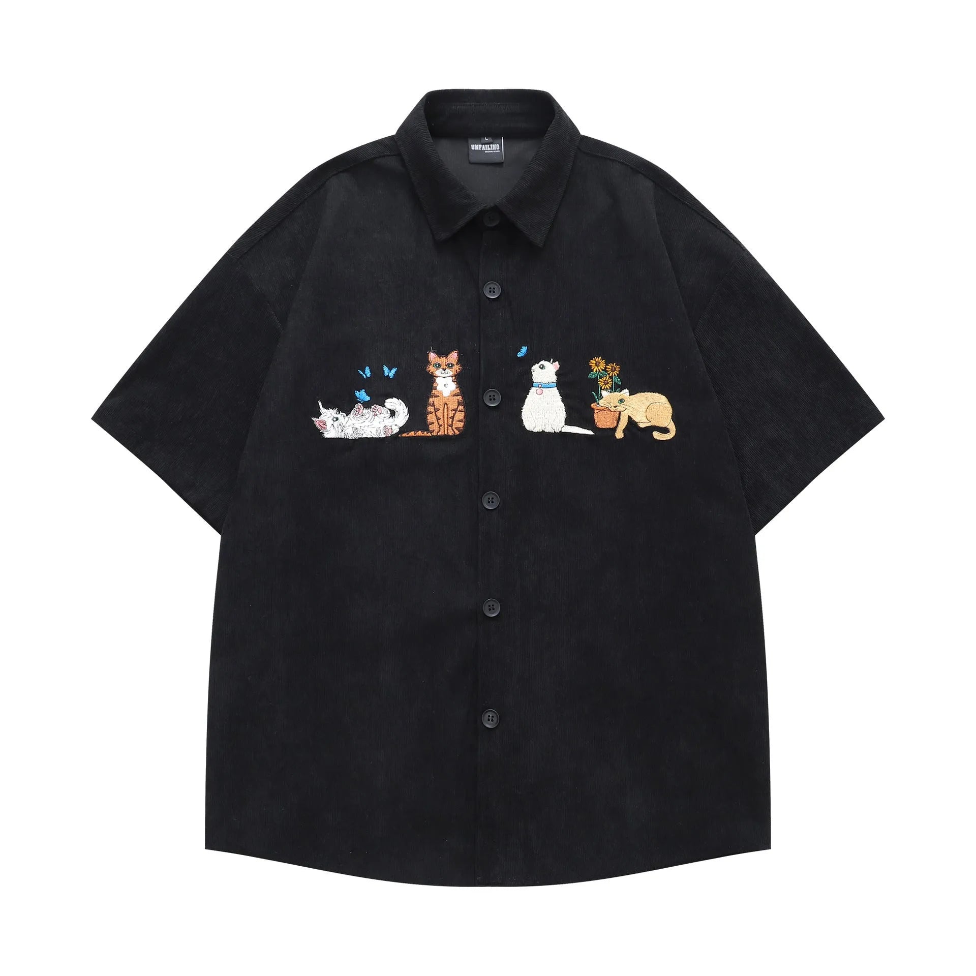 Fashion brand loose couple cardigan in apricot with cartoon embroidery, polyester fibre, Asian sizing M L XL