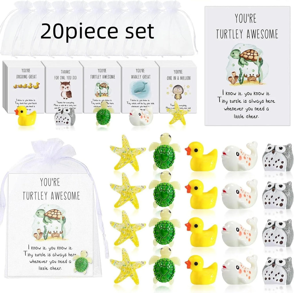 Set of resin memo cards with inspirational pun text and scrape pen texture design