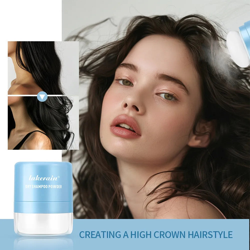 5g hair dry cleaning booster powder kit with sponge applicator, headband, and mirror