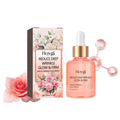 30ml rose essential oil facial serum in glass dropper bottle for fine wrinkles and skin brightening