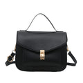 Retro style black shoulder messenger bag with document organiser compartment