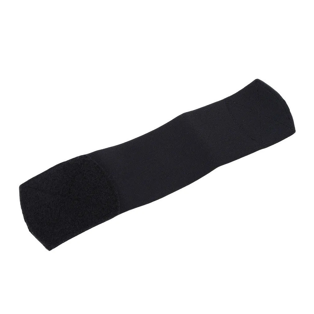 Rubber football shin guard belt in multiple colours securing protective pad on athlete's leg