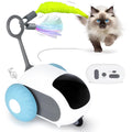 Blue and orange smart cat toy cars with remote control on home floor