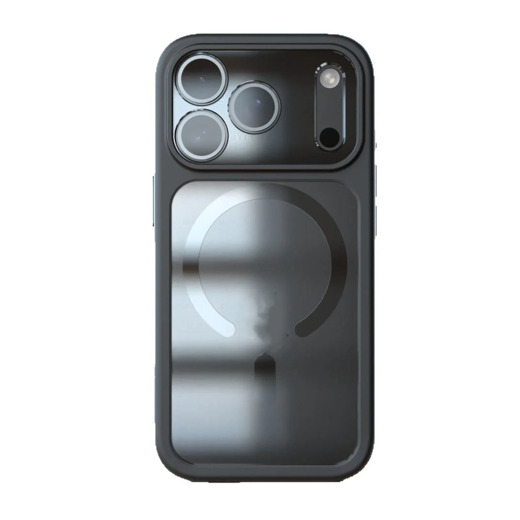 Two-in-one magnetic phone case for iPhone 17 Pro Max in black with PC TPU construction and visible magnetic ring