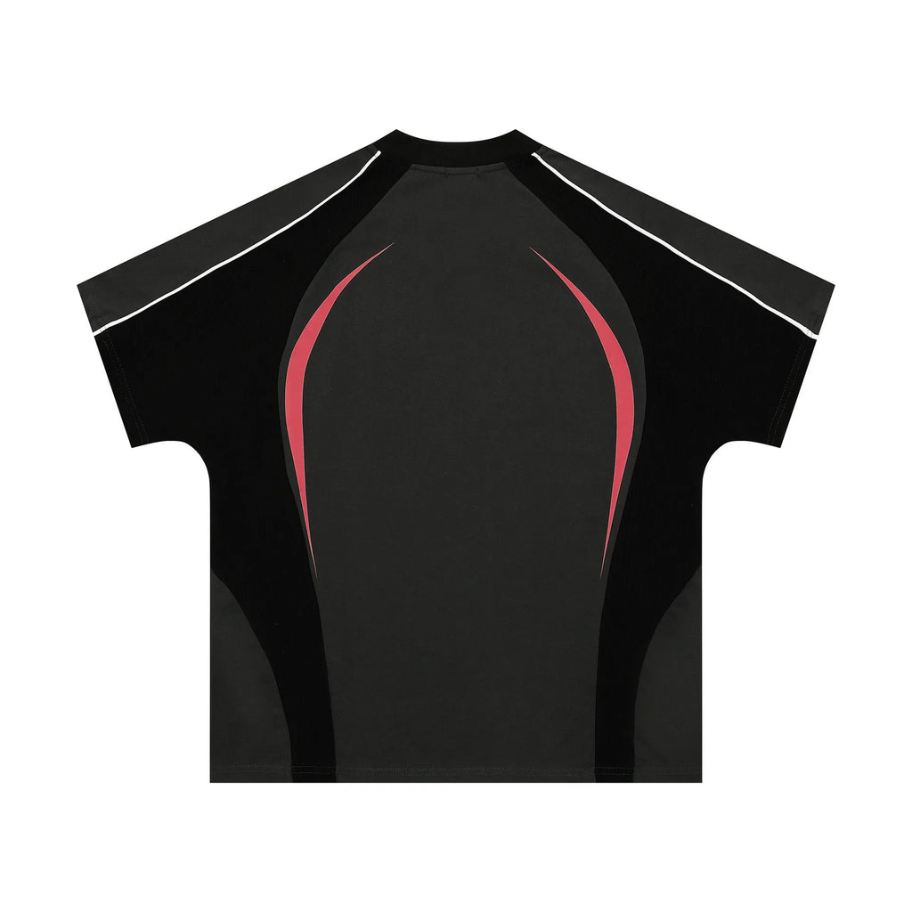 Men's loose t-shirt with printed letters in black or apricot colours, short sleeves, polyester fabric