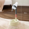 Green adjustable height pet water dispenser with detachable pole and ball-tip drinking nozzle