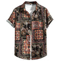 Men's slim fit Hawaiian shirt with digital printed pattern on polyester fabric