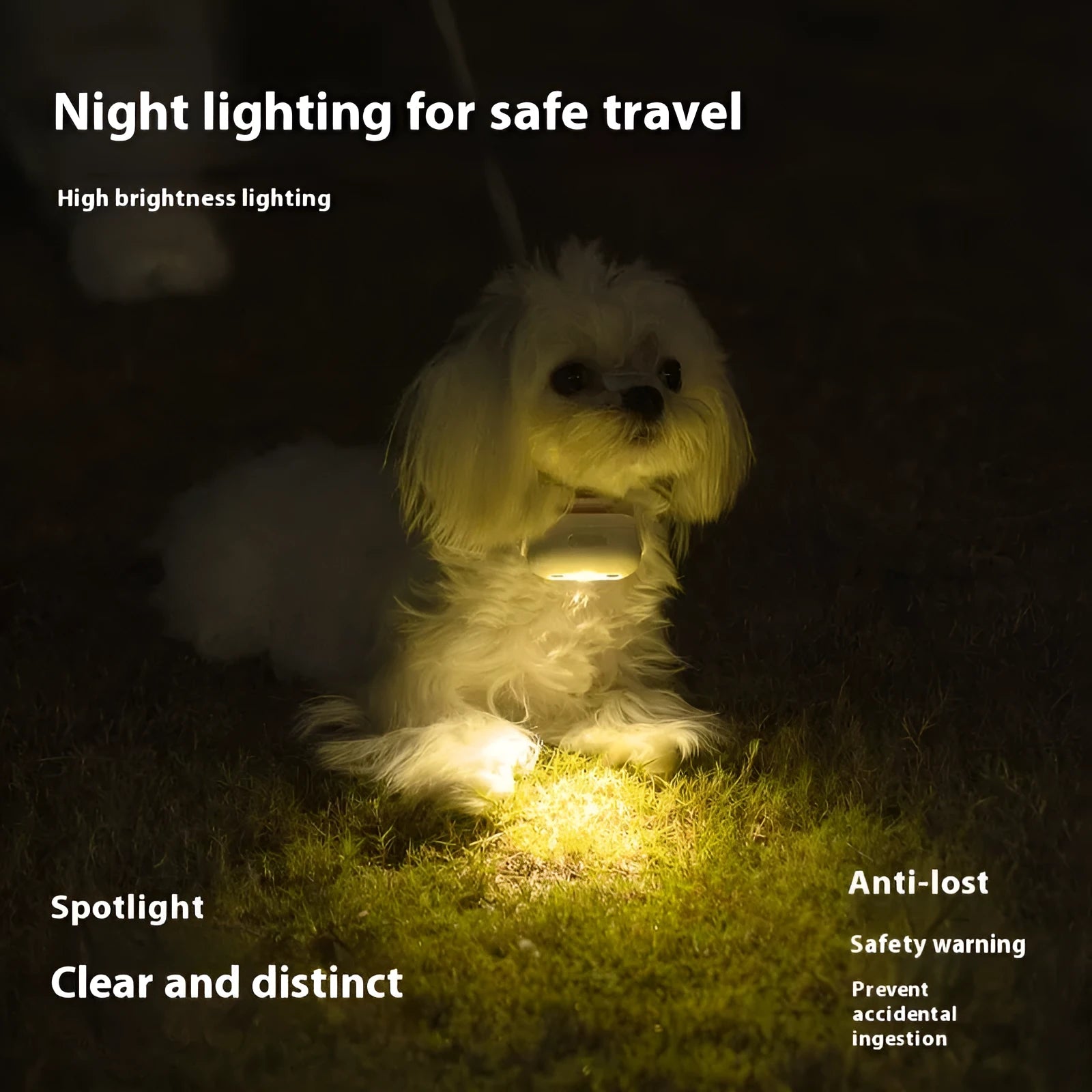 Pet luminous collar with hanging lamp ring design in four colour patterns